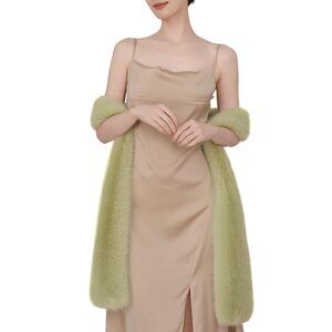 4441 71" X 6" Faux Fur Long Scarf For Women – Soft Plush Winter Wrap, Elegant